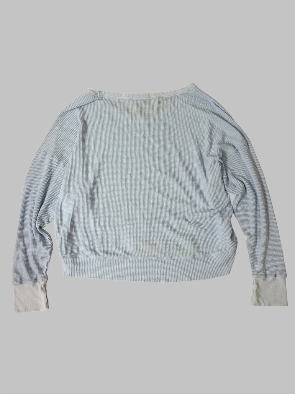 Aerie Offline Pastel Blue Waffle Knit Top - Picture 3 of 5